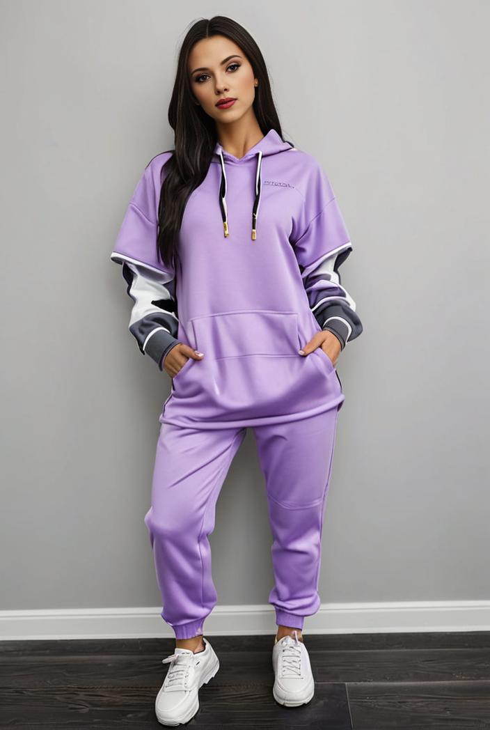 casual drawstring pants and hoodie combo set for women 143749