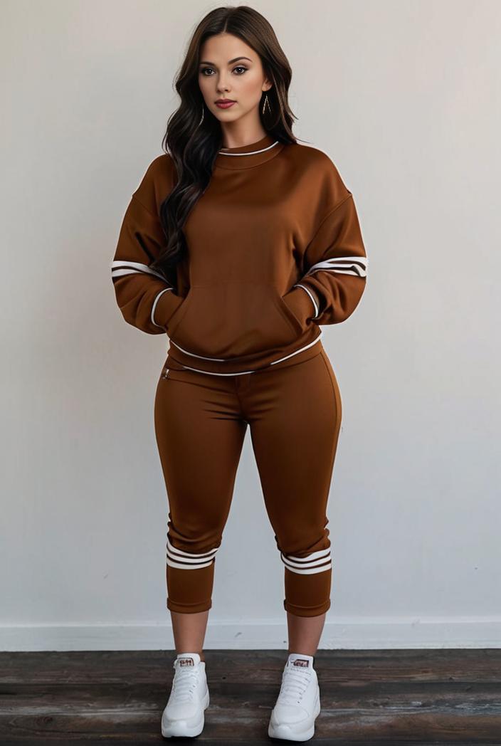 casual drawstring pants and hoodie combo set for women 143755