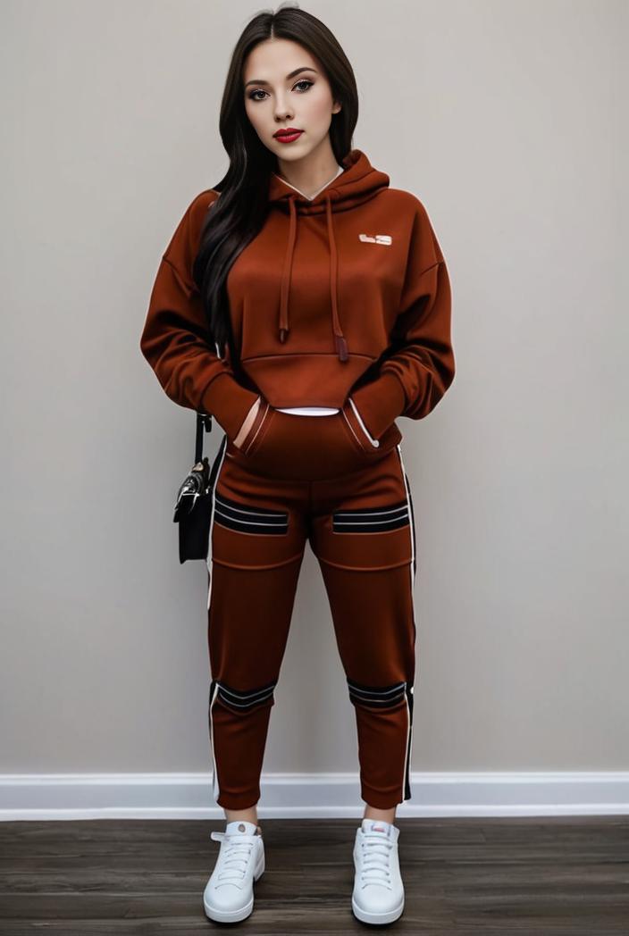 casual drawstring pants and hoodie combo set for women 143758