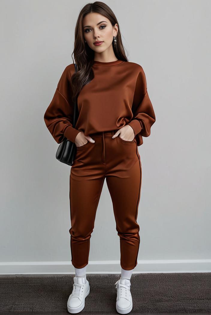 casual drawstring pants and hoodie combo set for women 143761