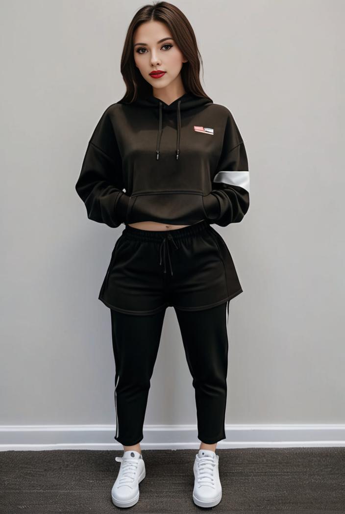 casual drawstring pants and hoodie combo set for women 143766