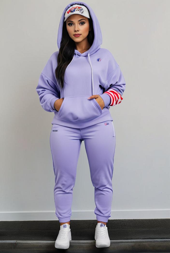 casual drawstring pants and hoodie combo set for women 143771