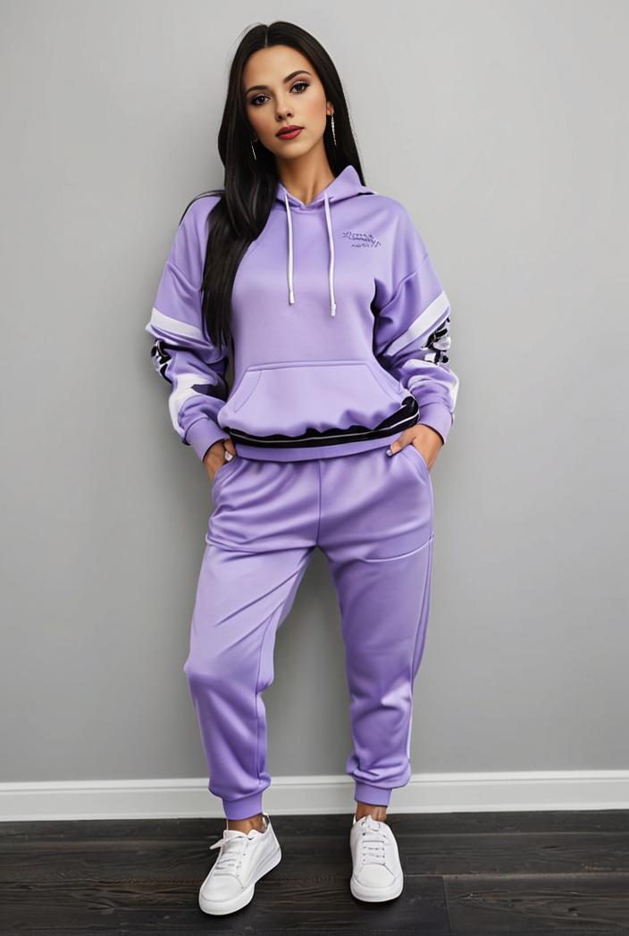 casual drawstring pants and hoodie combo set for women 143773
