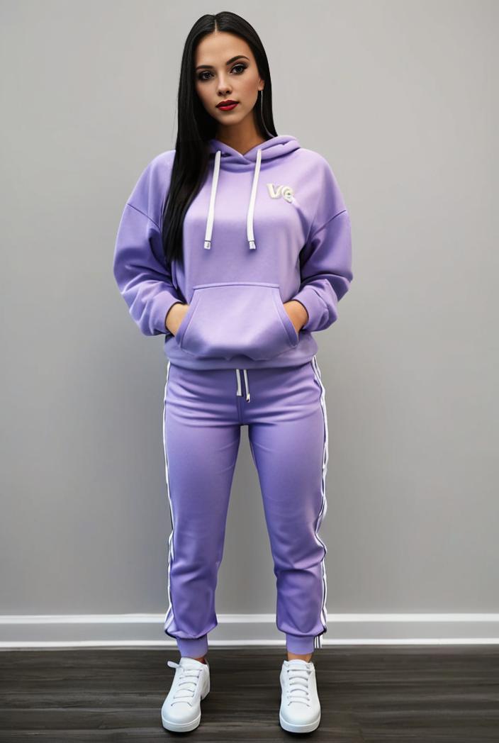 casual drawstring pants and hoodie combo set for women 143774