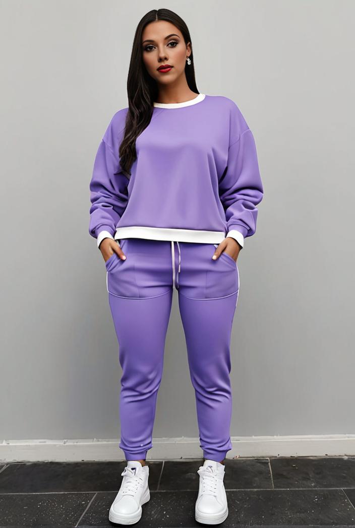 casual drawstring pants and hoodie combo set for women 143776