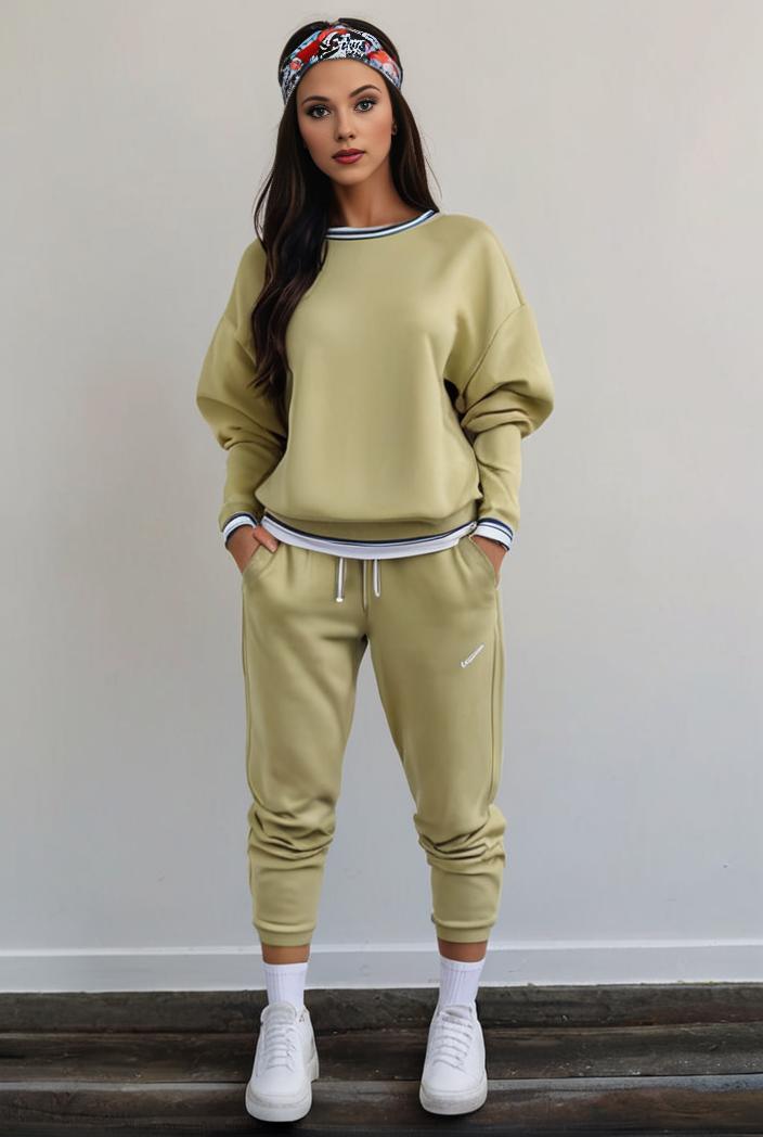 casual drawstring pants and hoodie combo set for women 143779