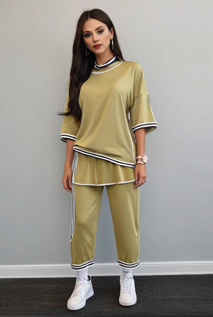 casual drawstring pants and hoodie combo set for women 143781