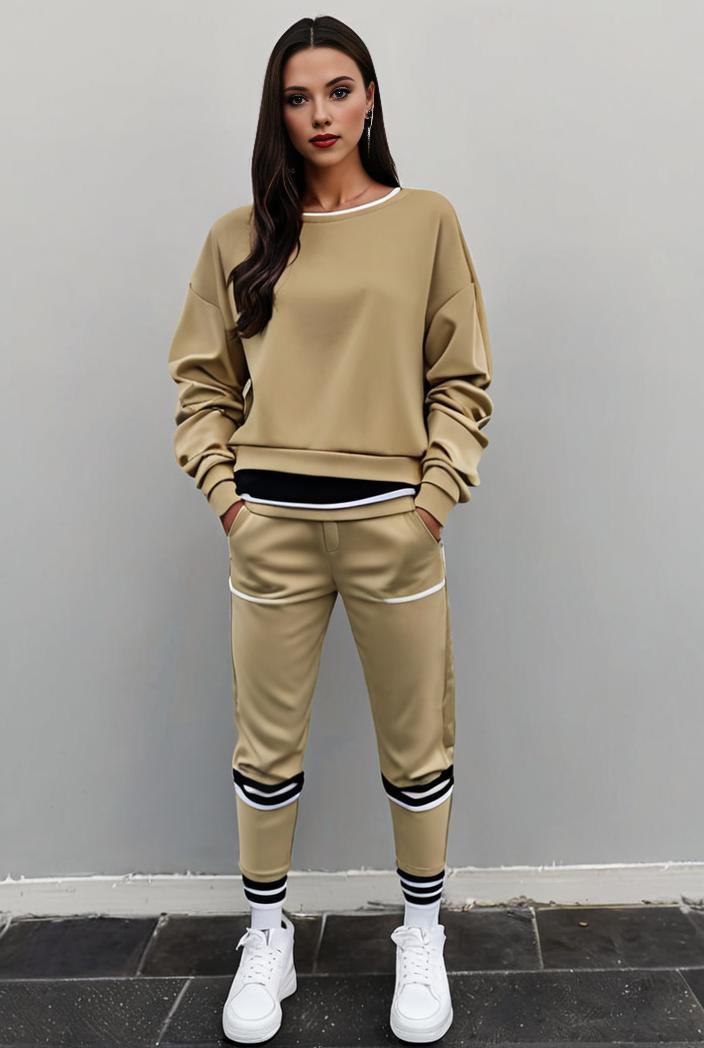 casual drawstring pants and hoodie combo set for women 143784