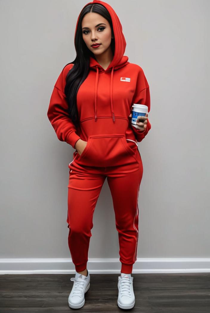 casual drawstring pants and hoodie combo set for women 143790