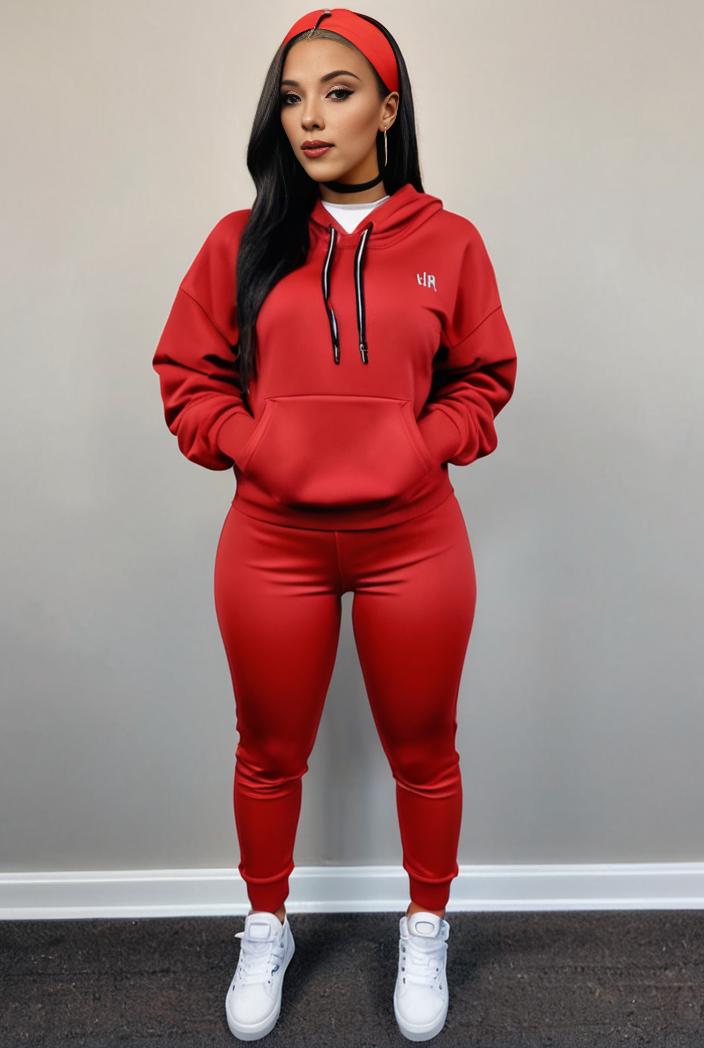 casual drawstring pants and hoodie combo set for women 143791
