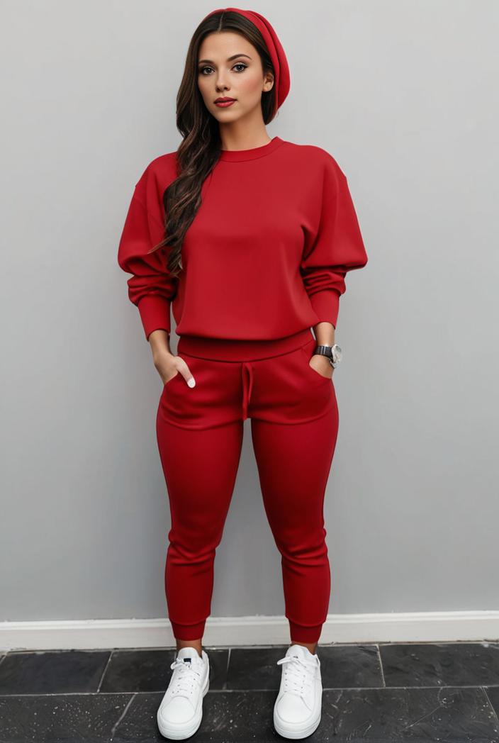 casual drawstring pants and hoodie combo set for women 143792