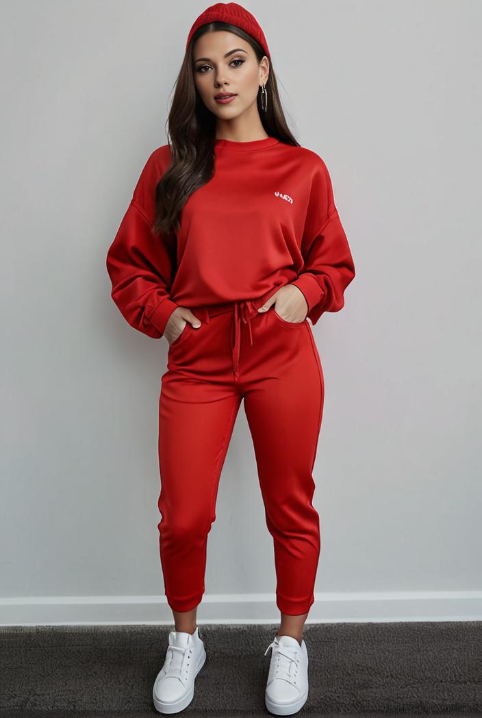 casual drawstring pants and hoodie combo set for women 143793