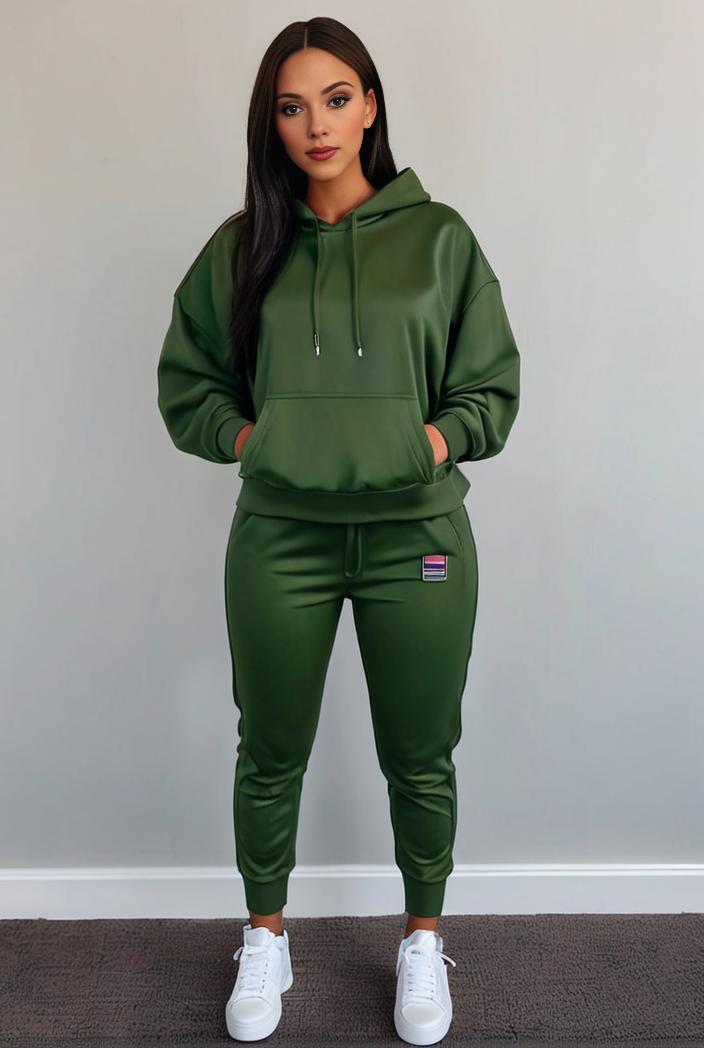 casual drawstring pants and hoodie combo set for women 143794