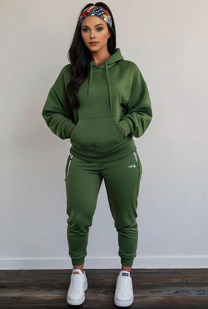 casual drawstring pants and hoodie combo set for women 143795