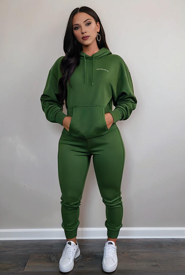 casual drawstring pants and hoodie combo set for women 143796