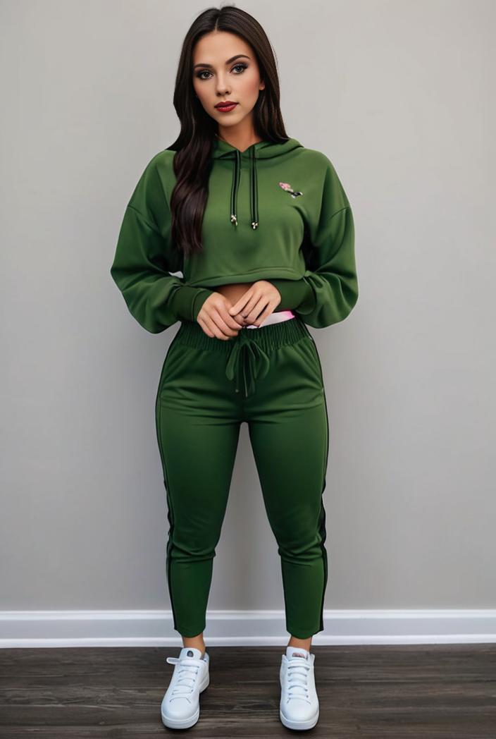 casual drawstring pants and hoodie combo set for women 143798
