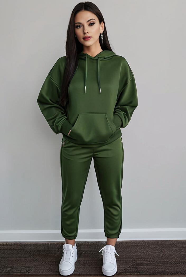 casual drawstring pants and hoodie combo set for women 143801