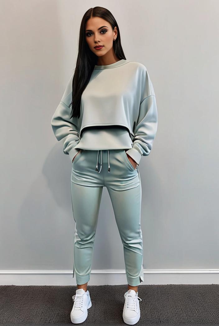 casual drawstring pants and hoodie combo set for women 143802