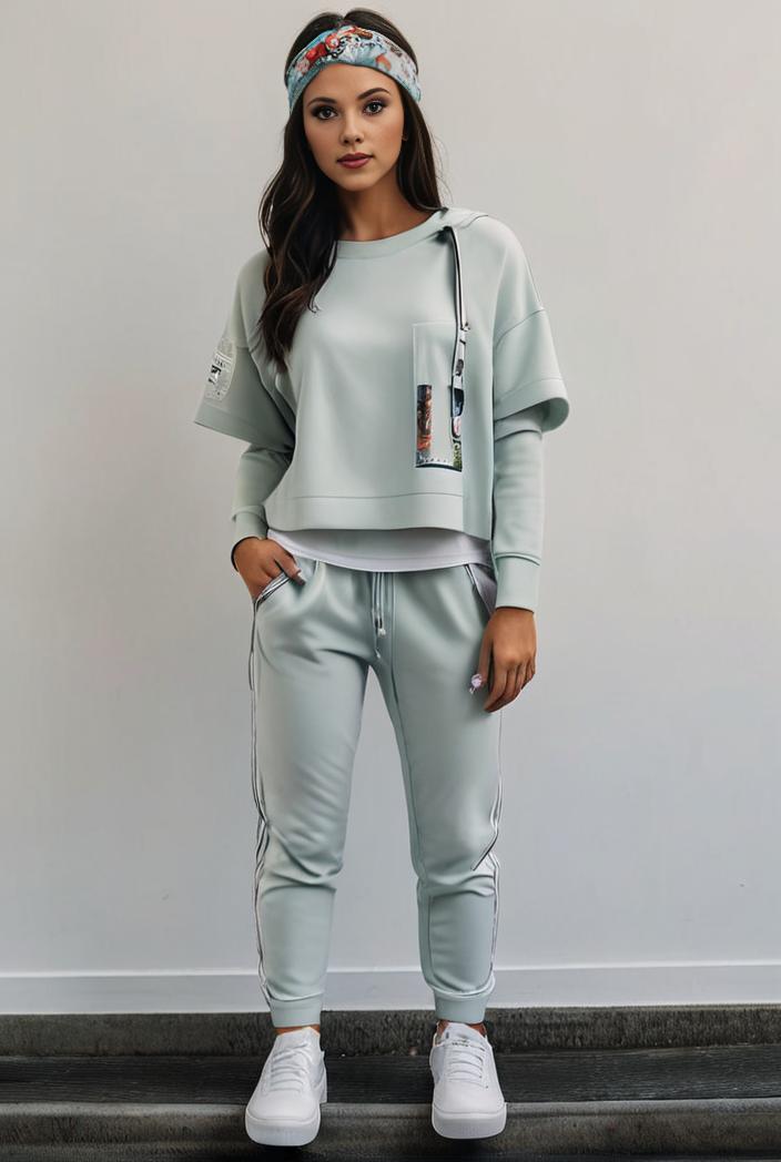 casual drawstring pants and hoodie combo set for women 143803