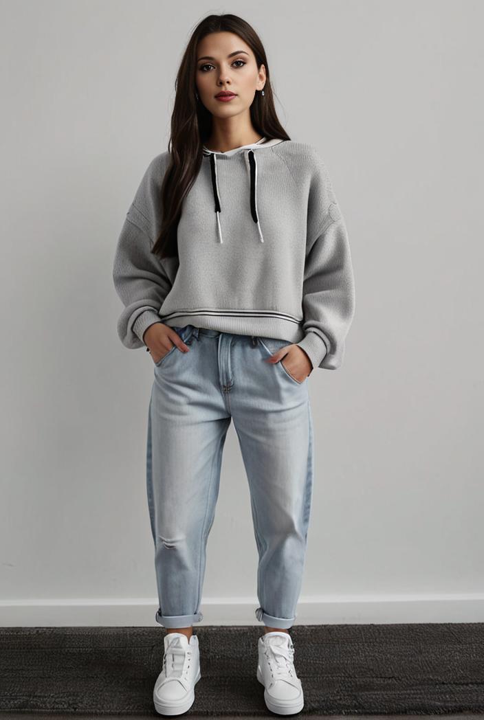 casual drawstring pants and hoodie combo set for women 143809