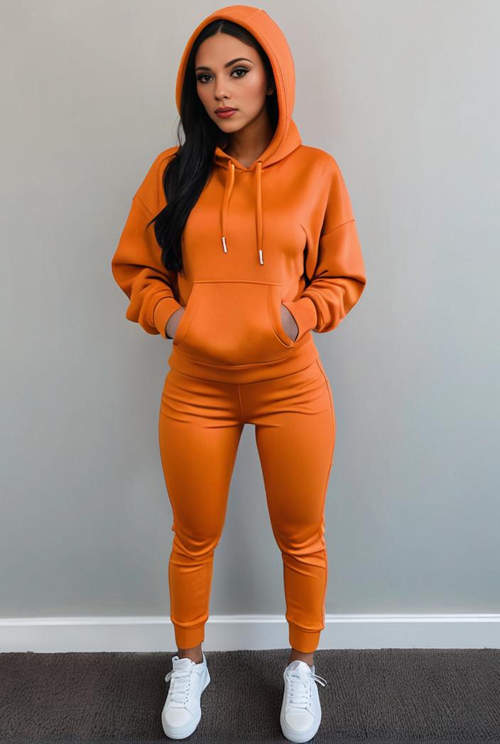 casual drawstring pants and hoodie combo set for women 143810