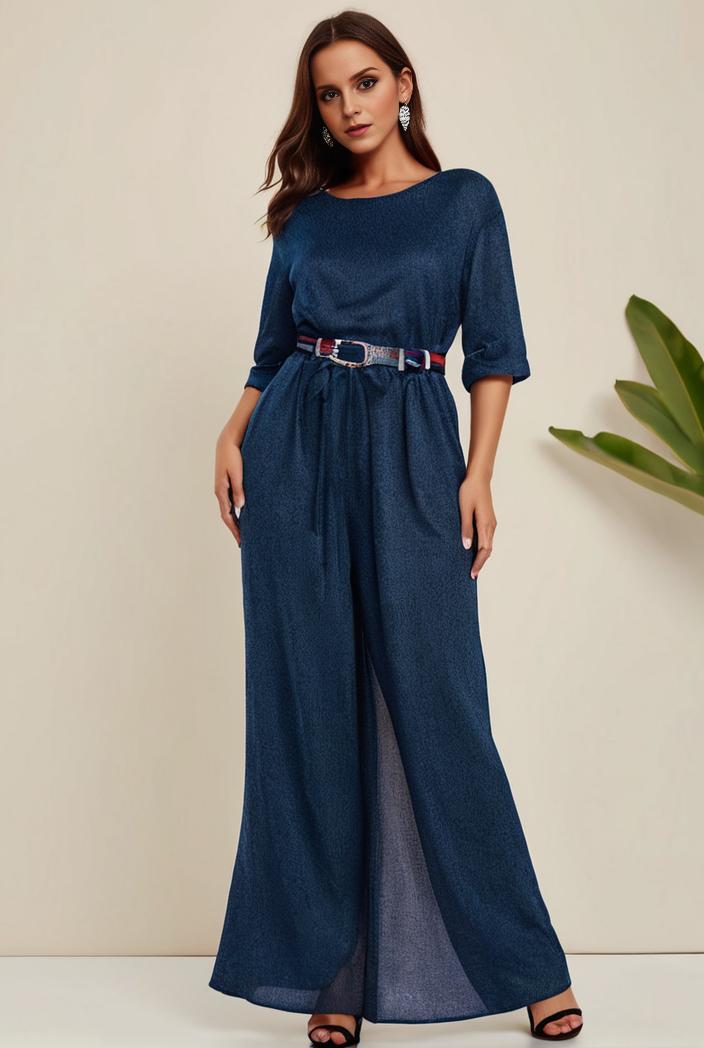 3 4 sleeve bodycon plunging back sequin evening dress 110439