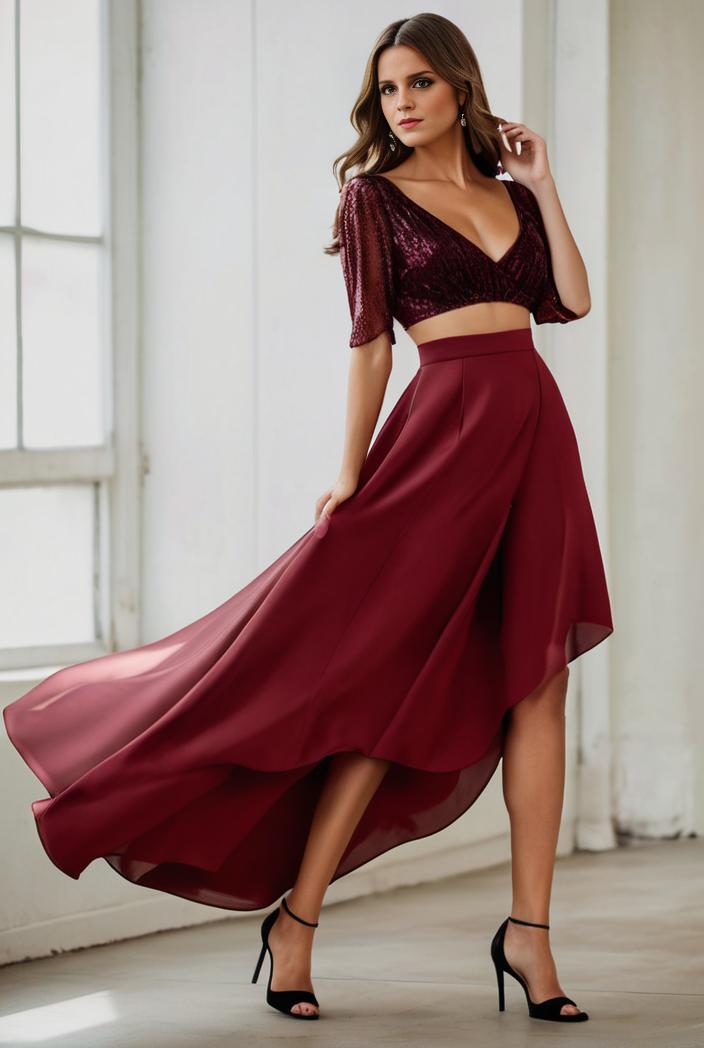 3 4 sleeve sheer sequin stripe high low hem evening dress 110496