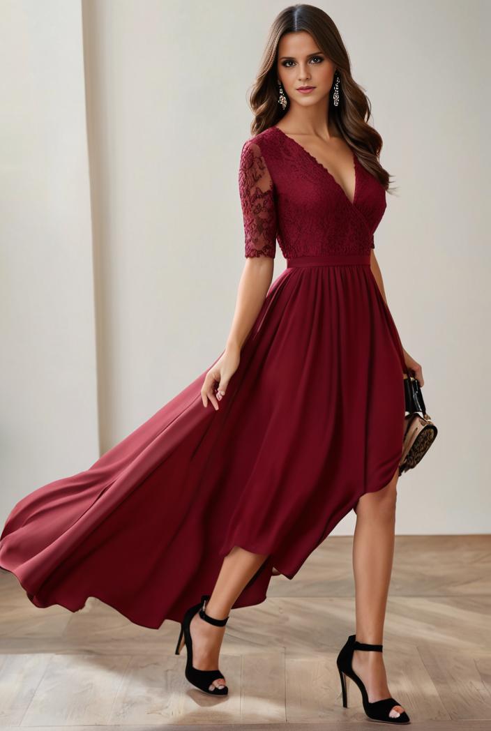 3 4 sleeve sheer sequin stripe high low hem evening dress 110517