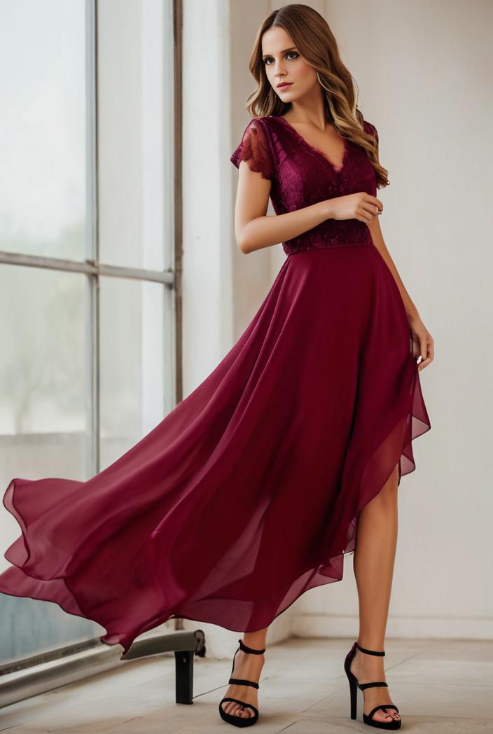 3 4 sleeve sheer sequin stripe high low hem evening dress 110518