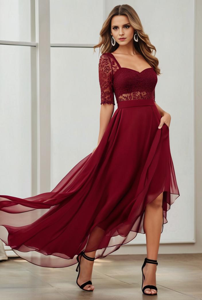 3 4 sleeve sheer sequin stripe high low hem evening dress 110519