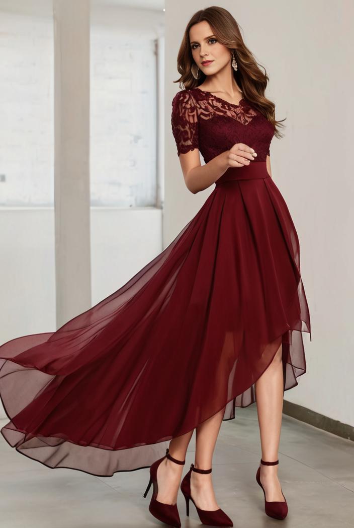 3 4 sleeve sheer sequin stripe high low hem evening dress 110516