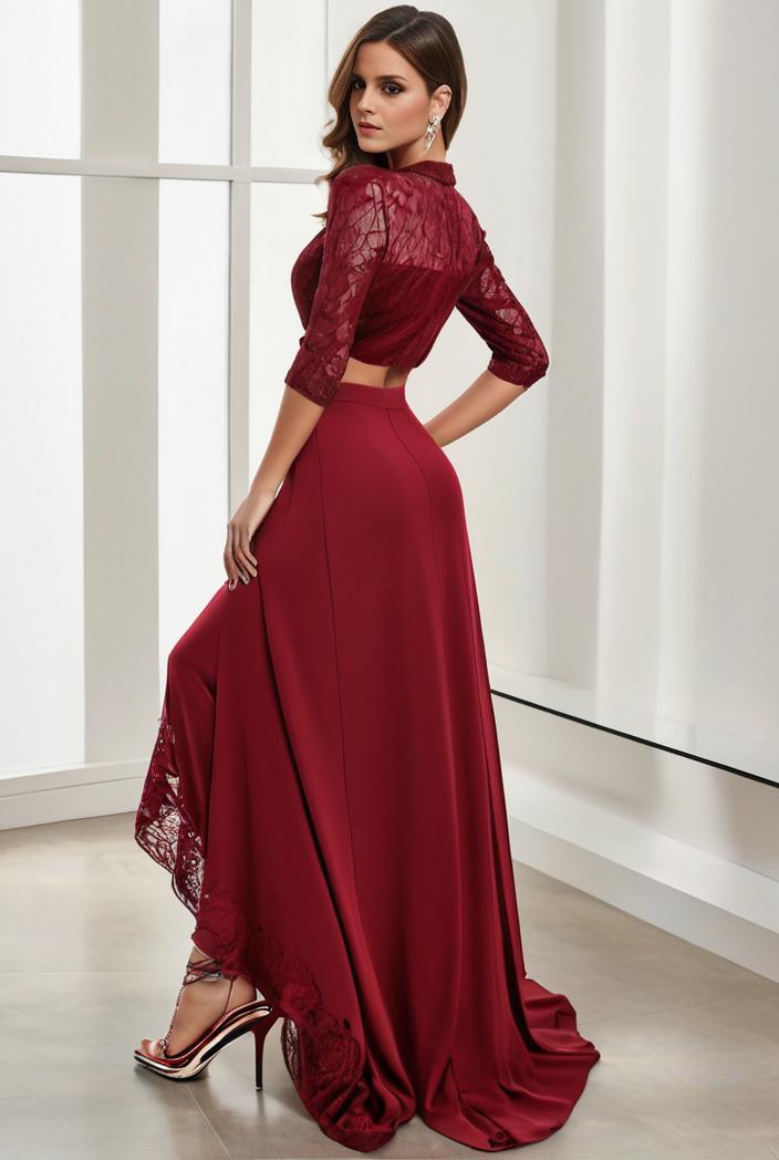3 4 sleeve sheer sequin stripe high low hem evening dress 110526