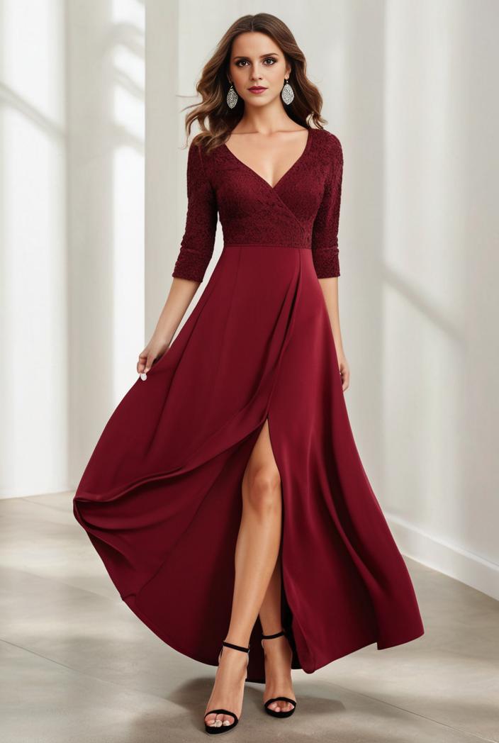 3 4 sleeve sheer sequin stripe high low hem evening dress 110542