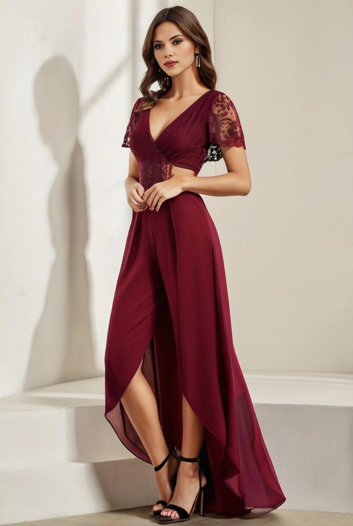 3 4 sleeve sheer sequin stripe high low hem evening dress 124799