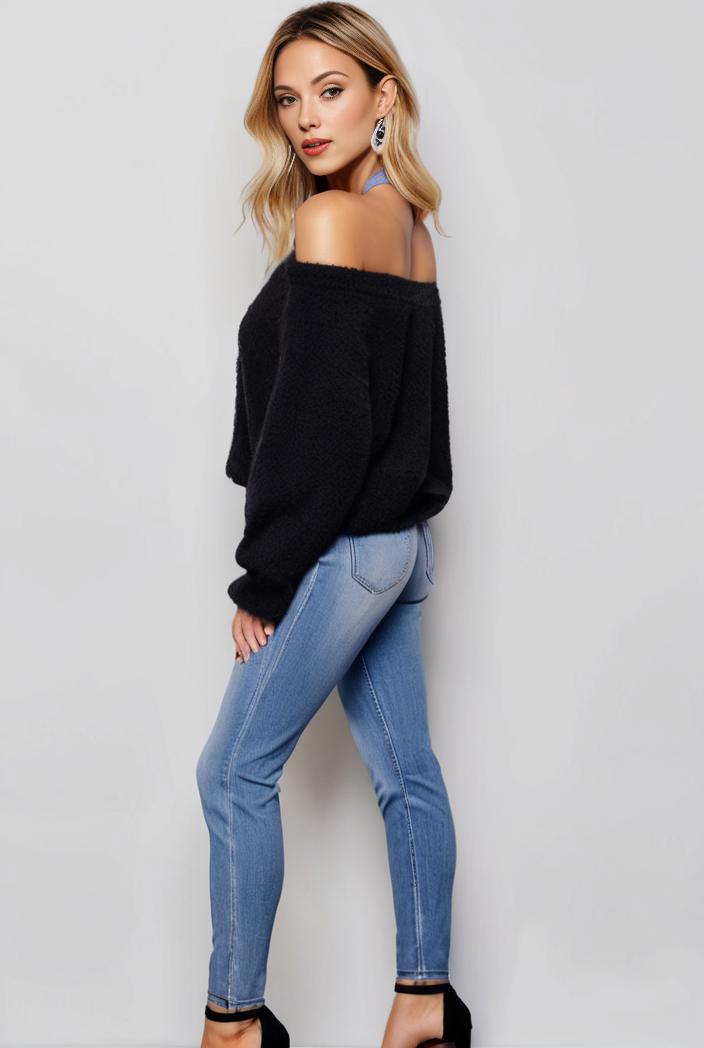 curvy high waist ripped raw hem cropped skinny denim jeans 128724