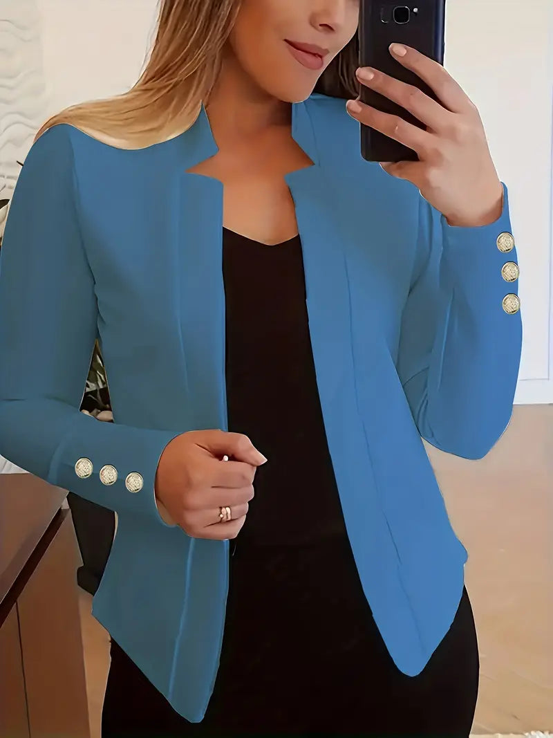 Sophisticated Office Blazer with Stylish Button Detail