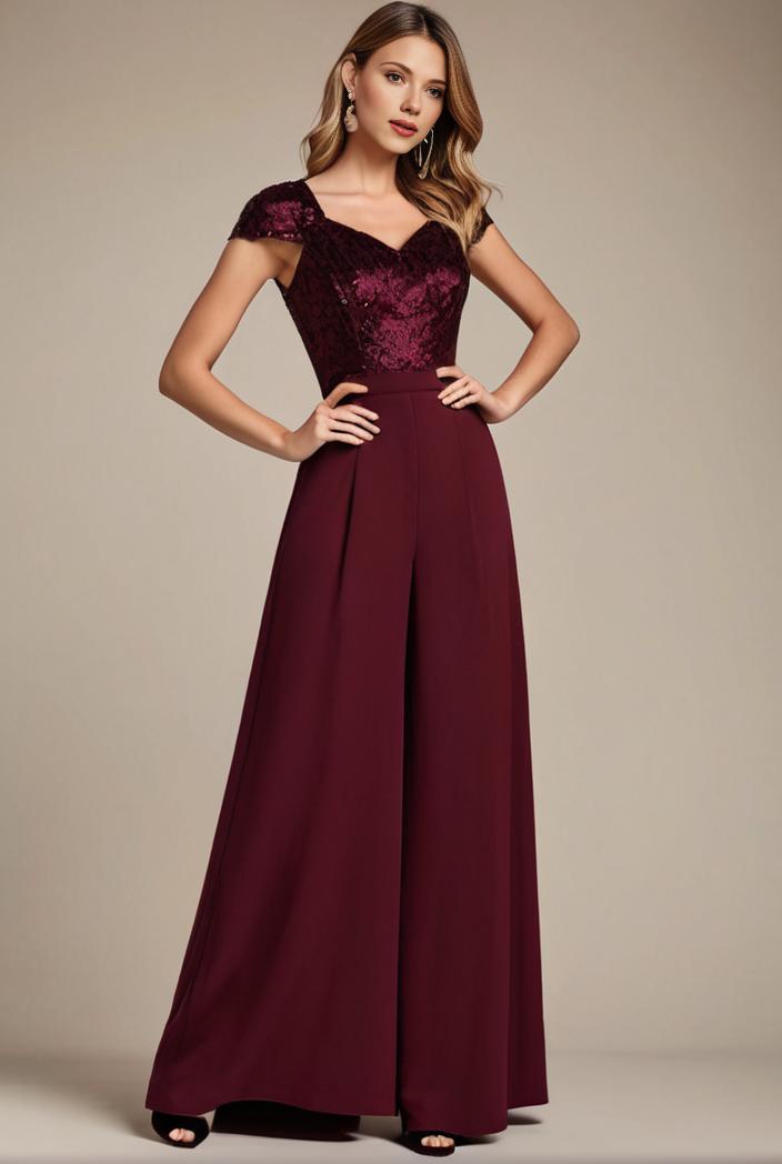 elegant chiffon maxi evening dress with lace cap sleeve 130959