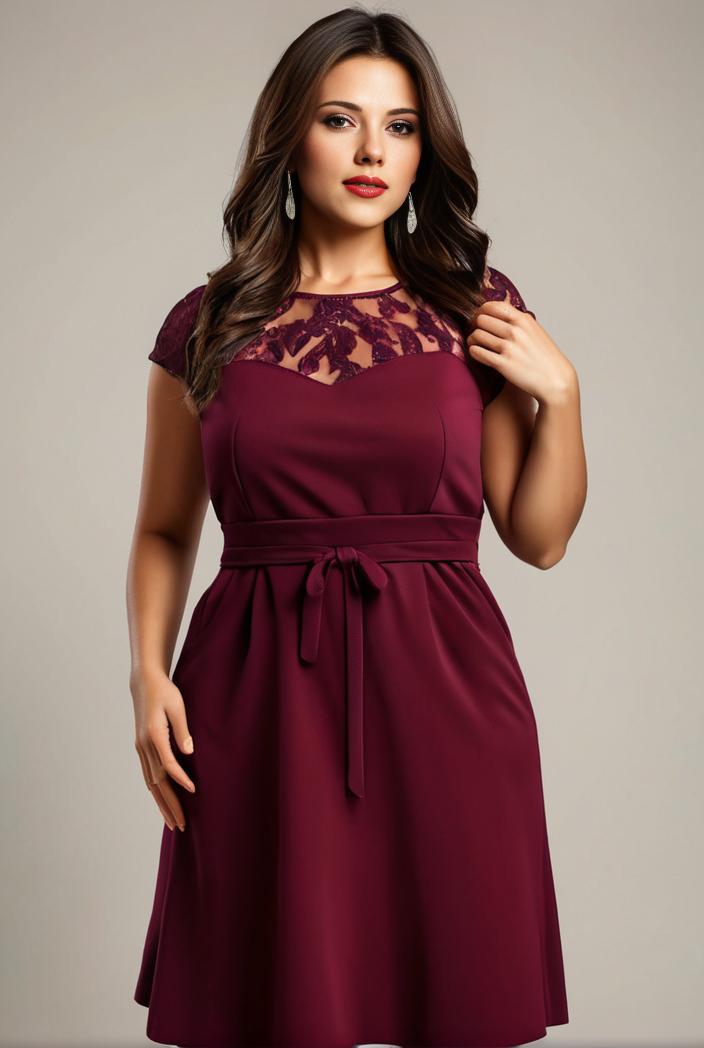 elegant chiffon maxi evening dress with lace cap sleeve 130965