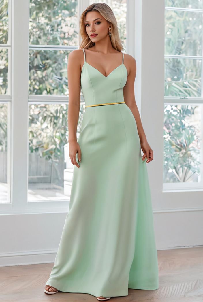 flowy chiffon one shoulder with three straps bridesmaid dress 137361