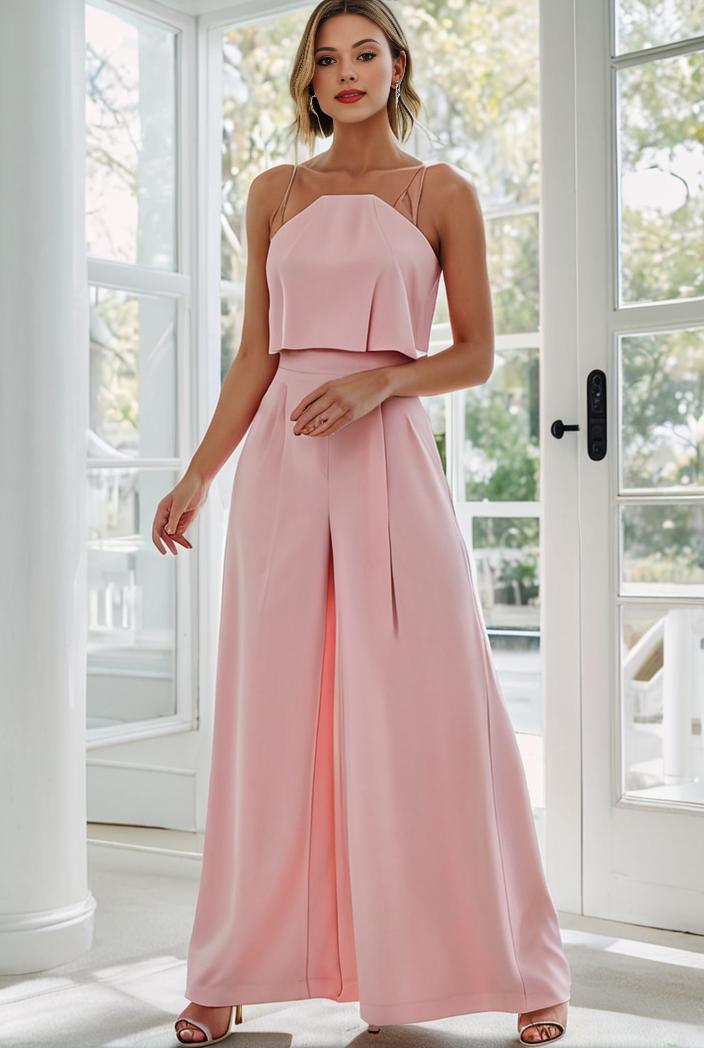 flowy chiffon one shoulder with three straps bridesmaid dress 137375