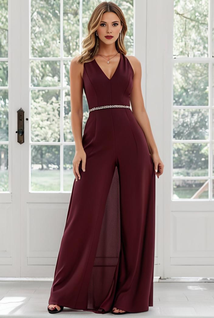 flowy chiffon one shoulder with three straps bridesmaid dress 137389