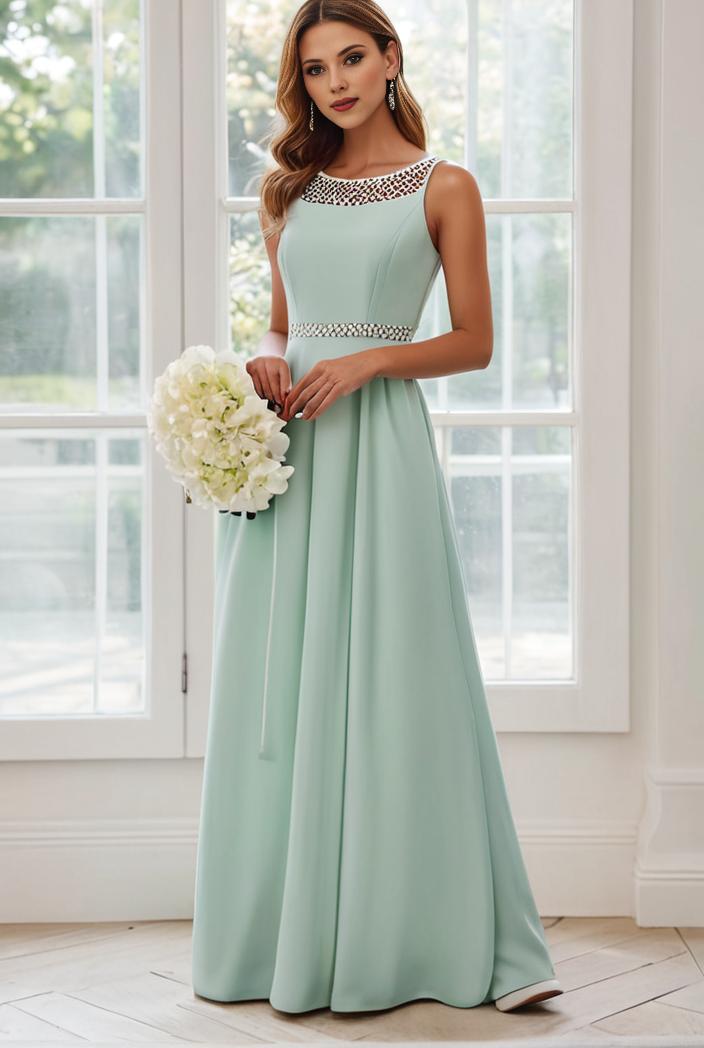flowy chiffon one shoulder with three straps bridesmaid dress 137395