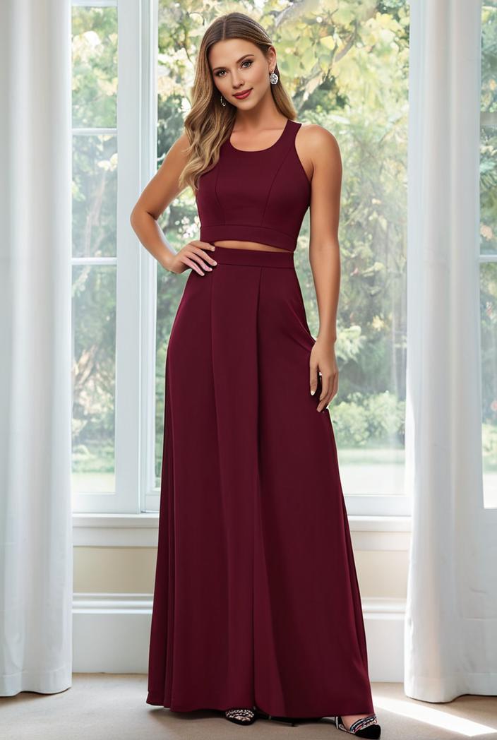 flowy chiffon one shoulder with three straps bridesmaid dress 137408