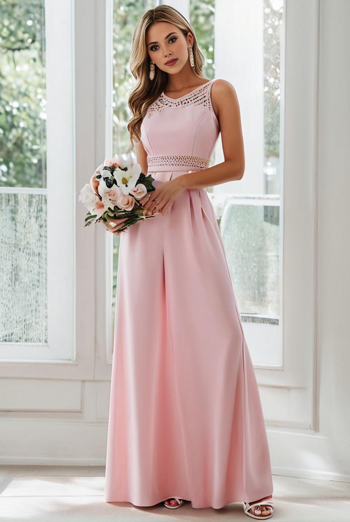 flowy chiffon one shoulder with three straps bridesmaid dress 137438