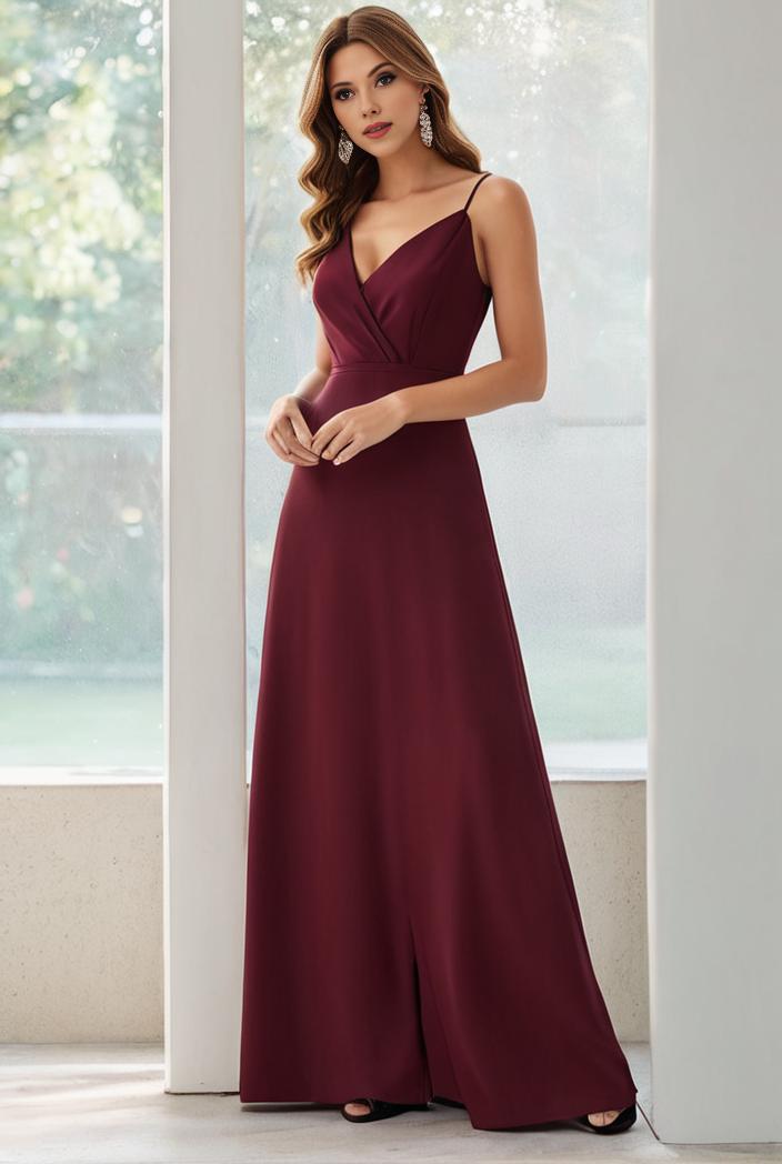 flowy chiffon one shoulder with three straps bridesmaid dress 137449