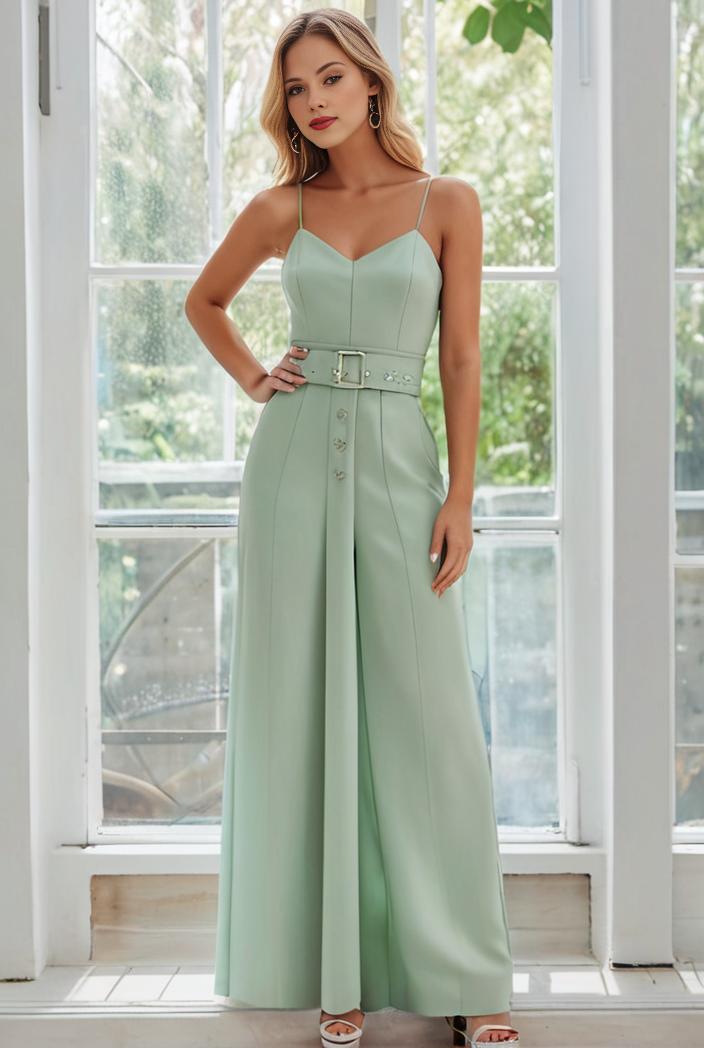 flowy chiffon one shoulder with three straps bridesmaid dress 137498