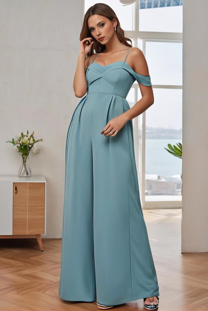 off shoulder spaghetti strap a line maternity dress 141311