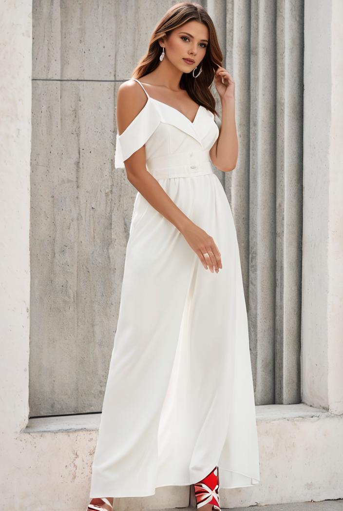 off shoulder spaghetti strap a line maternity dress 141319