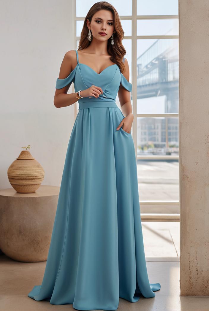off shoulder spaghetti strap a line maternity dress 141337