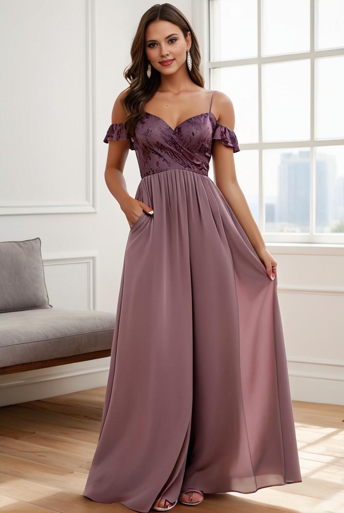 off shoulder spaghetti strap a line maternity dress 141347